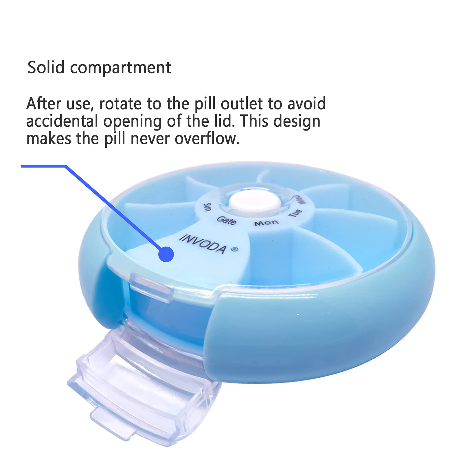 Weekly Pill Organizer 7 Compartments Daily Pill Box Travel Small Pill Container Portable Pill Case Fish Oil Supplements Vitamins