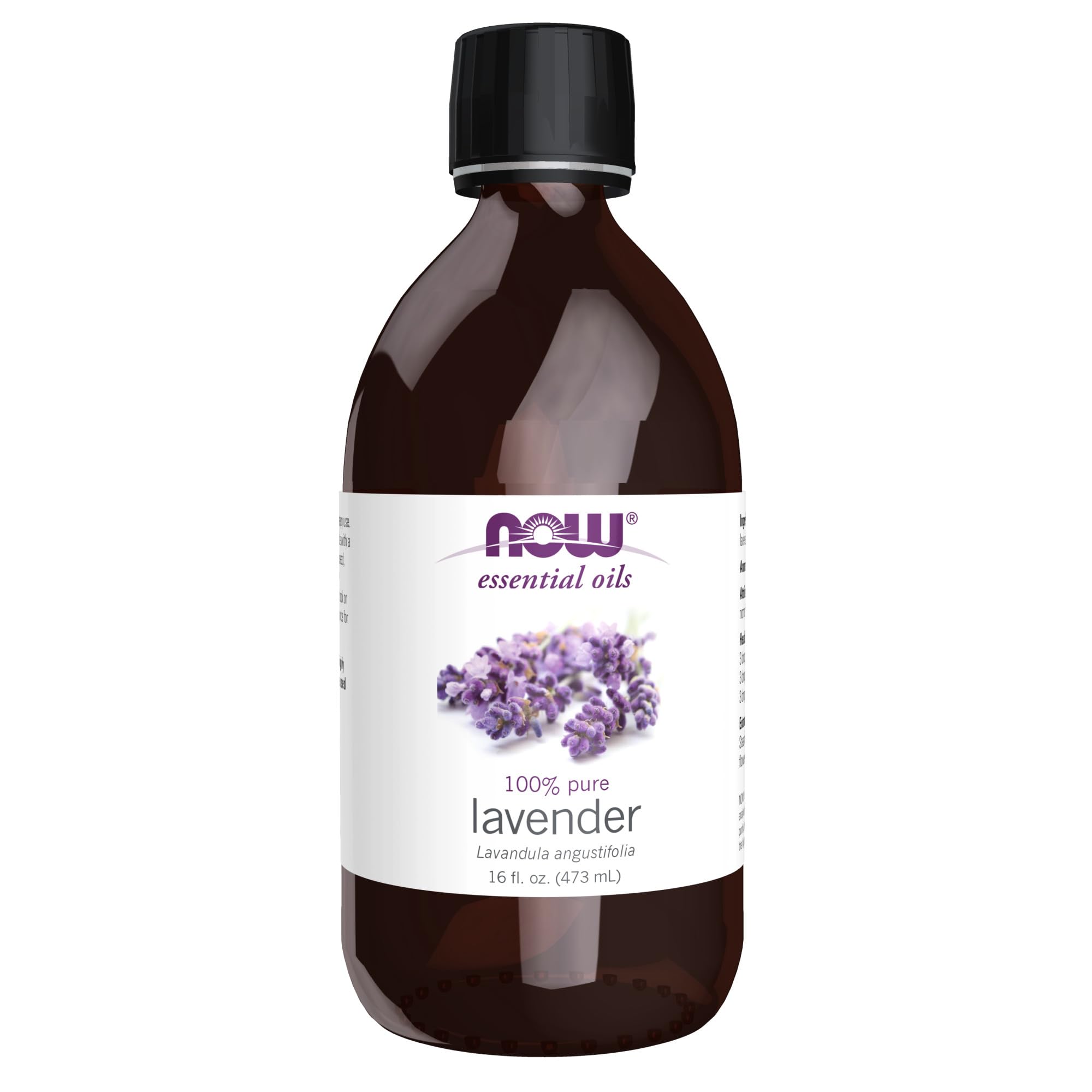 NOW Foods Essential Oils, Lavender Oil, Soothing Aromatherapy Scent, Steam Distilled, 100% Pure, Vegan, Child Resistant Cap, 16-