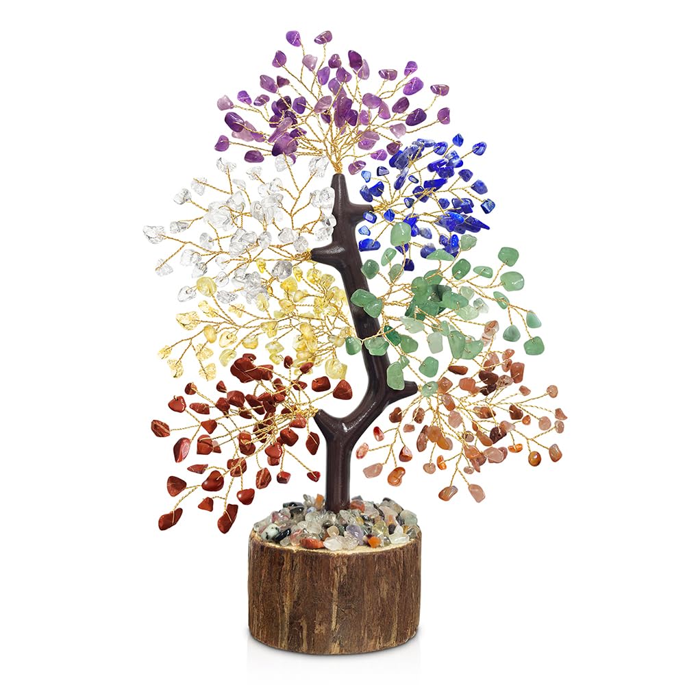 7 Chakra Tree - Crystal Tree of Life, Birthday Gifts for Women, Christmas Gifts, House Warming Gift, Chakra Healing Crystals Pos