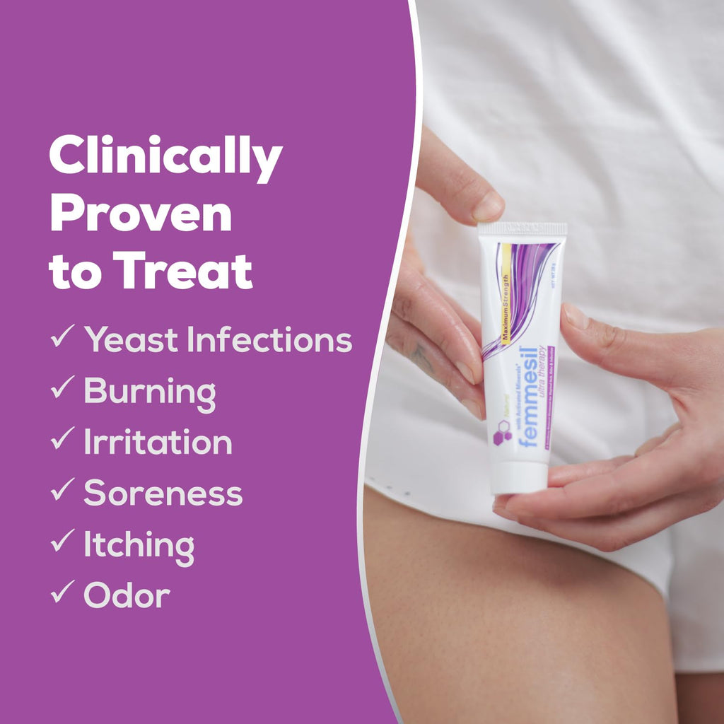 Femmesil Yeast Infection Ointment MAX Strength, Vaginal Yeast Infection Treatment for Women Feminine Care, Natural Antifungal Cr