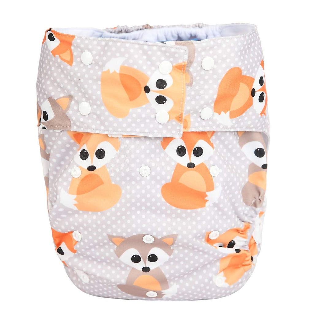 Sigzagor Teen Adult Cloth Diaper Nappy Reusable Washable for Disability Incontinence (Baby Fox)