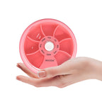 Weekly Pill Container 7 Compartments Daily Pill Box Travel Small Portable Case Fish Oil Supplements Vitamins Organizer (Pink)