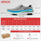 XPACS Cushioned Hanging Out Loafers for Outside and House, Shock Absorber Diabetic Recovery Slip On Shoes with Arch Support, Non