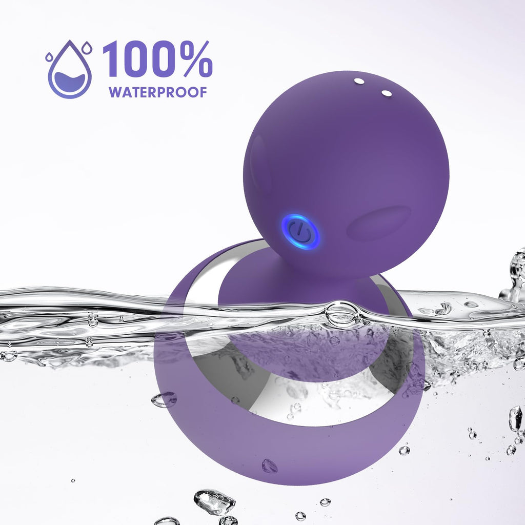 MANFLY Neck Massage Ball, Home Waterproof Rechargeable Handheld Muscle Massager (Purple)