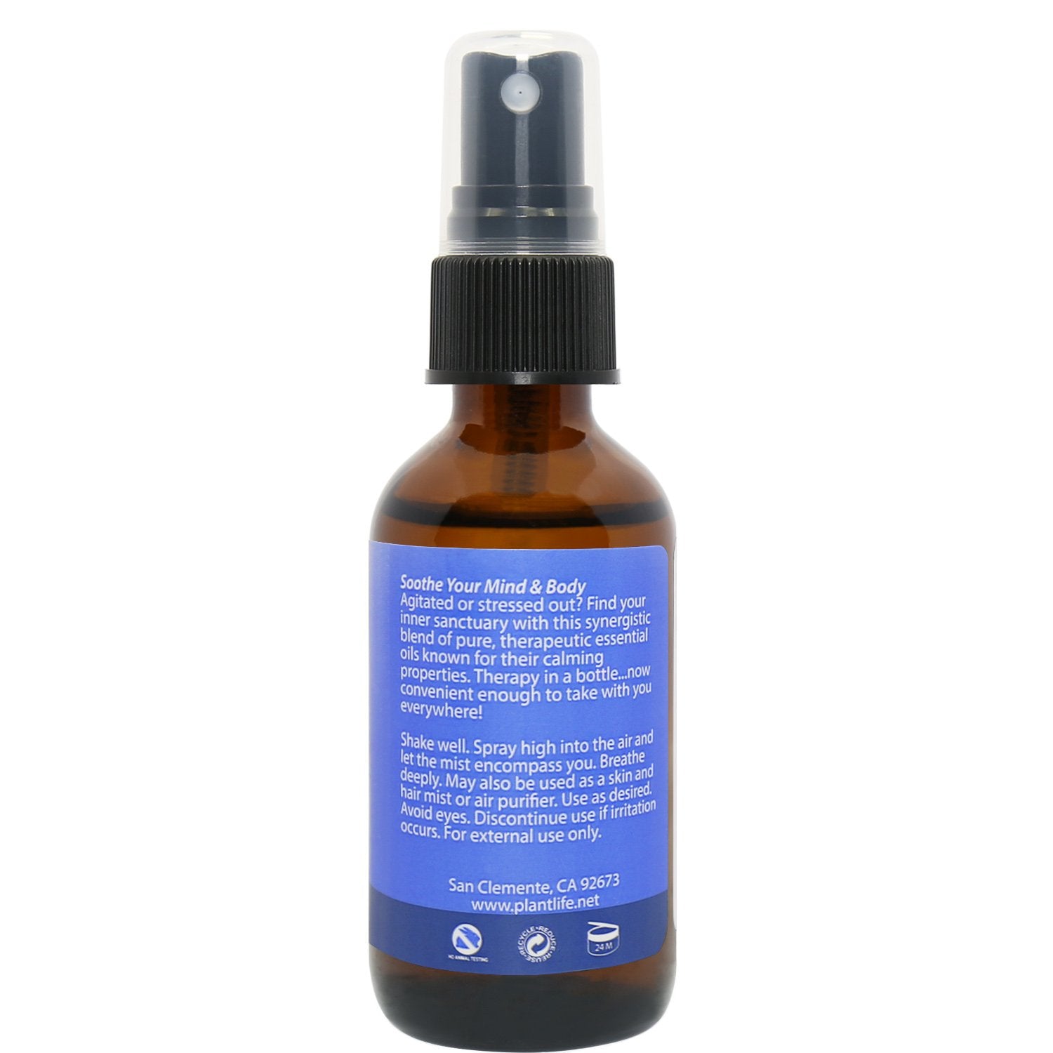 Plantlife Calm Mist Face and Body Spray - Straight From The Plant 100% Pure Therapeutic Grade - Take with You Everywhere - Made