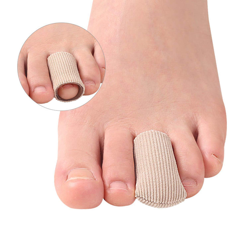 Yimanduo 5 Pieces Gel Toe Protectors, Fabric and Silicone Caps, Toe Sleeves Support Toe Tubes for Arthritis, Hammer Toe, Corn Bl