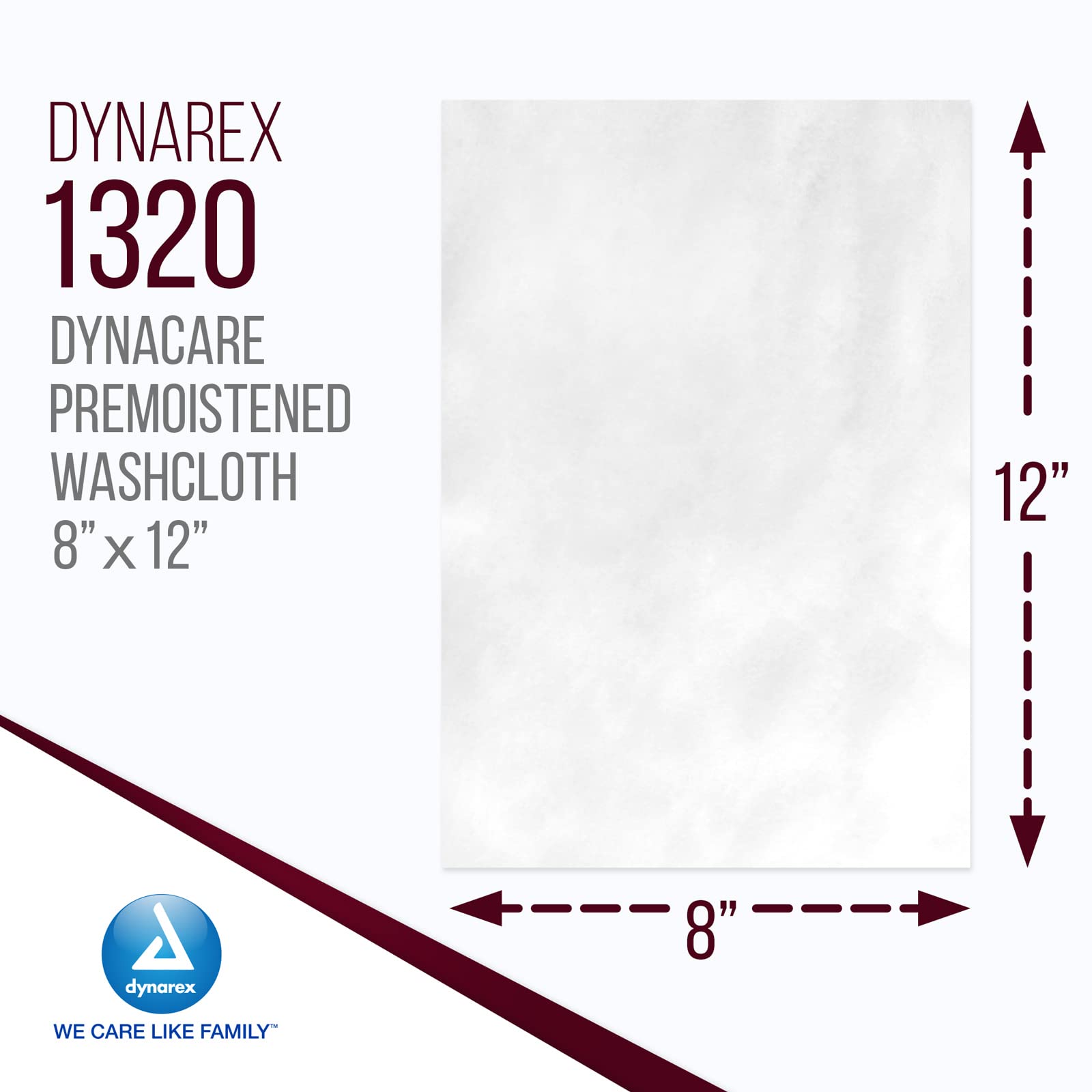 Dynarex 1320 Personal Cleansing Washcloth, Pack of 50