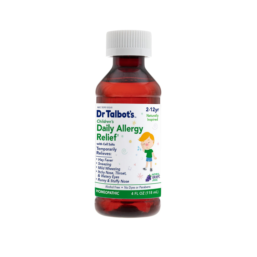 Dr. Talbots Childrens Allergy Relief Medicine - 4 oz - Includes Dosage Cup - for 2-12 Years Old - Natural Grape Flavor (Packag