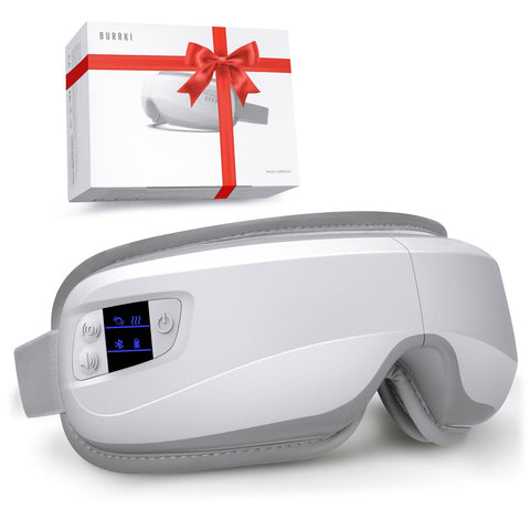 Eye Massager with Heat & Bluetooth Music, Birthday Valentine's Day Gifts for Women Men, Heated Eye Mask for Migraines Relief, Re