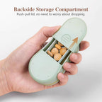 Pill Cutter Splitter for Small and Tiny Pills - Pill Cutter 1/4 - Accurately Cuts Multiple Pills - Easy Open Snap Button. Detach
