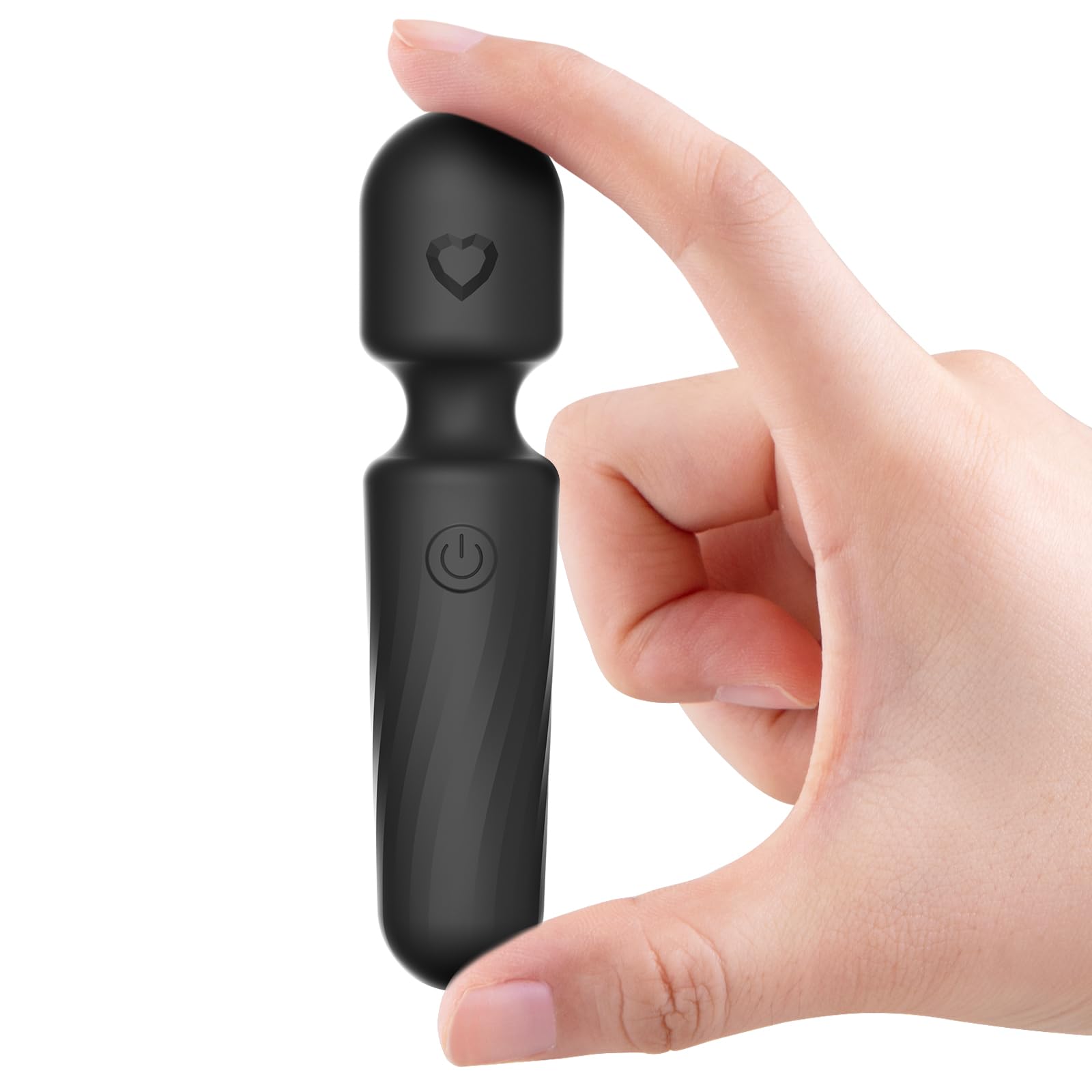 MANFLY Portable Travel Massage Tool, 10 Modes Rechargeable Waterproof Mini Neck Muscle Massager (Deep Black)