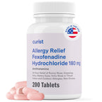 Curist Fexofenadine Hydrochloride 180mg (200 Tablets) USA Made Non Drowsy Allergy Medication - 24 Hour All Day Allergy Relief fo