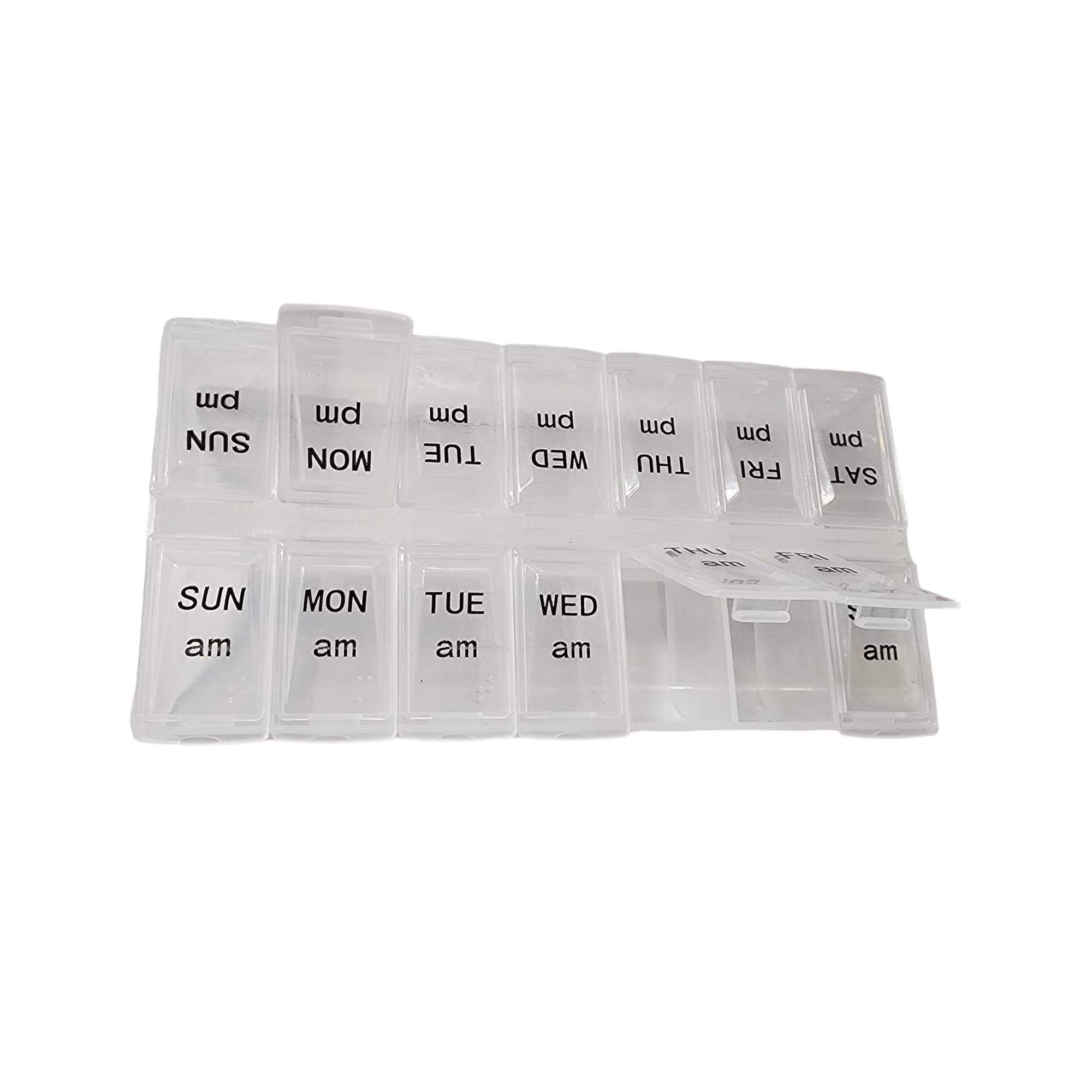 Twice a Day Pill Organizer, Weekly Day and Night Pill Container, Day and Night Medication or Vitamin for Morning or Night AM PM