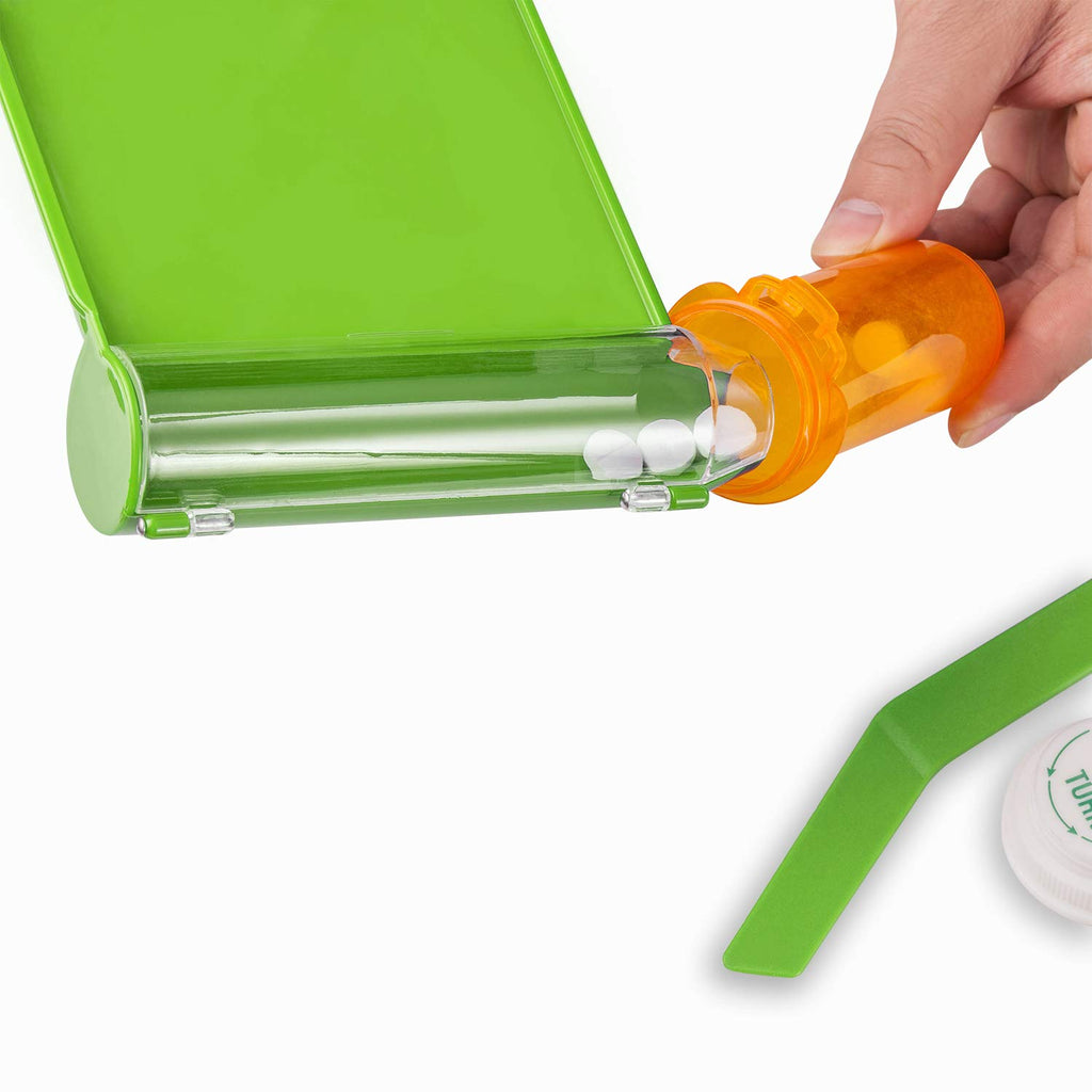 Medarchitect Right Hand Pill Counting Tray with Spatula (Light Green - L Shape)