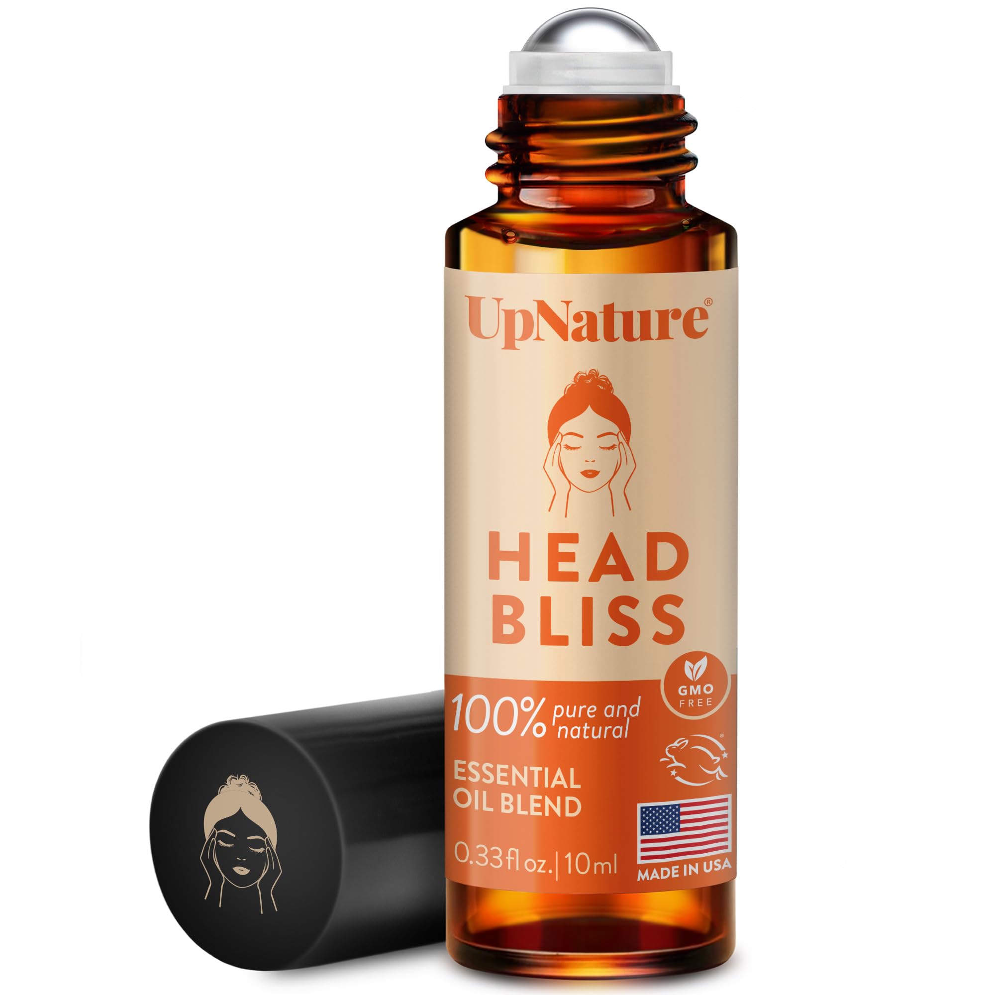 UpNature Head Bliss Essential Oil Roll On - Soothing Migraine and Head Tension Comfort with Instant Cooling Effect - Nurse Essen