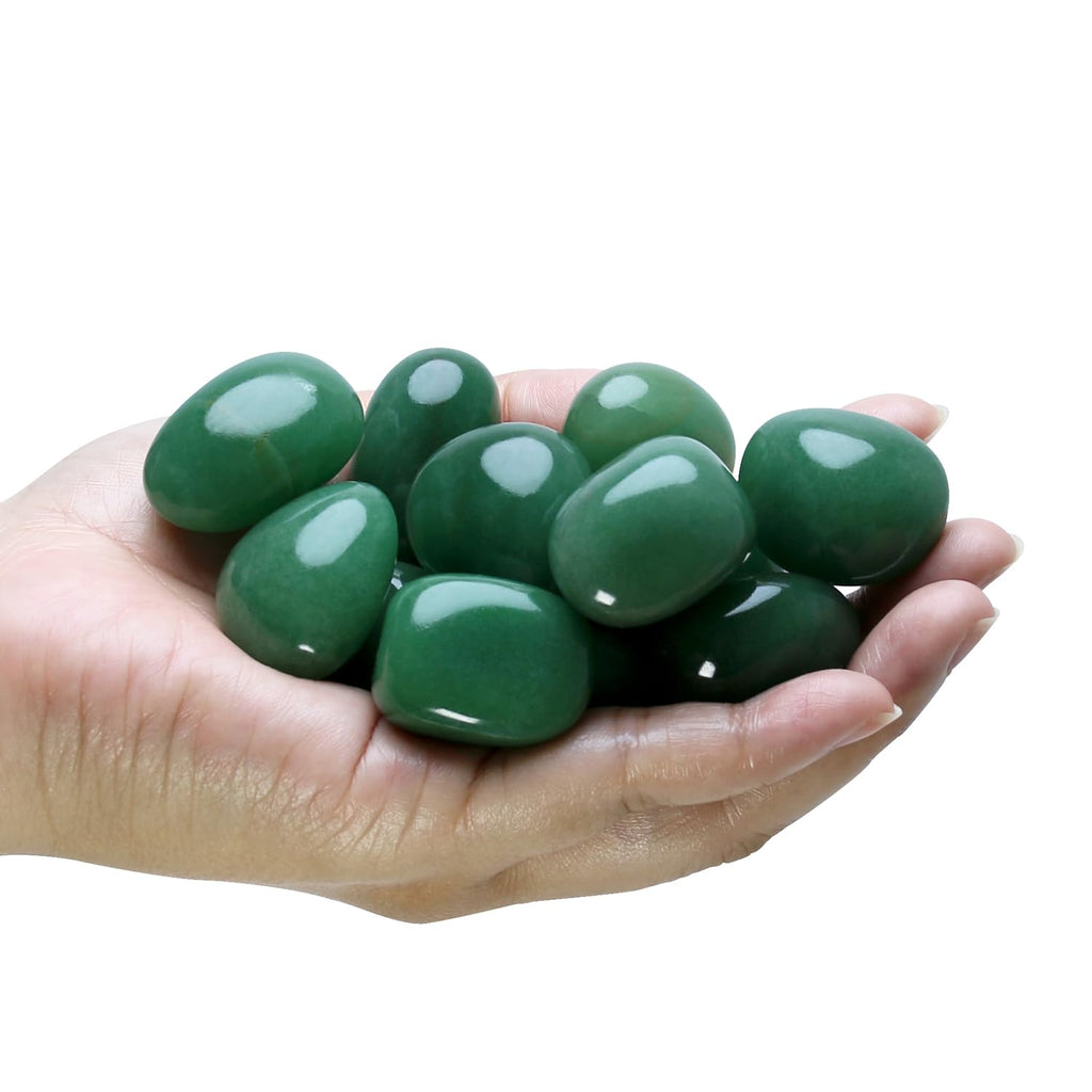 Tumbled Polished Natural Green Aventurine Crystals Stones, Crystals and Healing Stones Quartz Bulk for Wicca, Reiki, Healing Ene