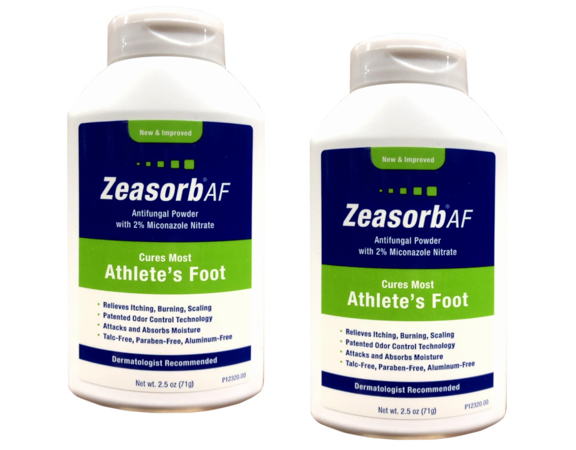 Zeasorb Super Absorbant Antifungal Powder, Foot Care, 2.5-Ounce Bottles (Pack of 2) [Package may vary]