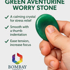 Green Aventurine Worry Stone - Genuine Polished Palm & Thumb Stone for Luck, Heart Chakra & Travel Mindfulness Gift