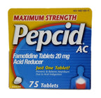 Pepcid AC Maximum Strength - Pack of 2 Boxes - 75 Tablets Per Box - 150 Tablets Total - Prevents & Relieves Heartburn Due to Aci
