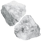 NUKAYAI 2Pcs Howlite 1.8-2.2 Large Raw Crystals Stones White Turquoise Rough Rocks Healing Crystal for Polishing Tumbling DIY Wr