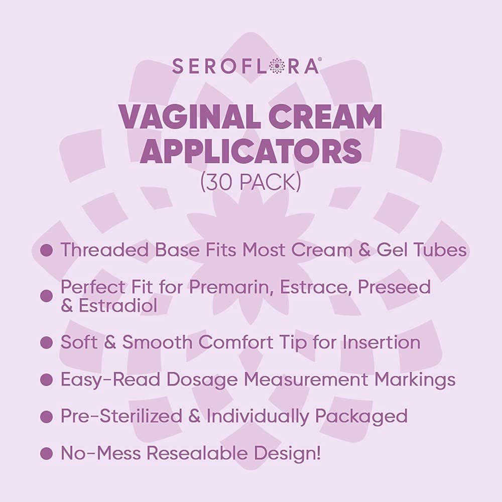 SEROVERA Seroflora Disposable Vaginal Cream Applicators - Fits Premarin, Estrace, Preseed and Most OTC Gels, Lubricants, and Cre