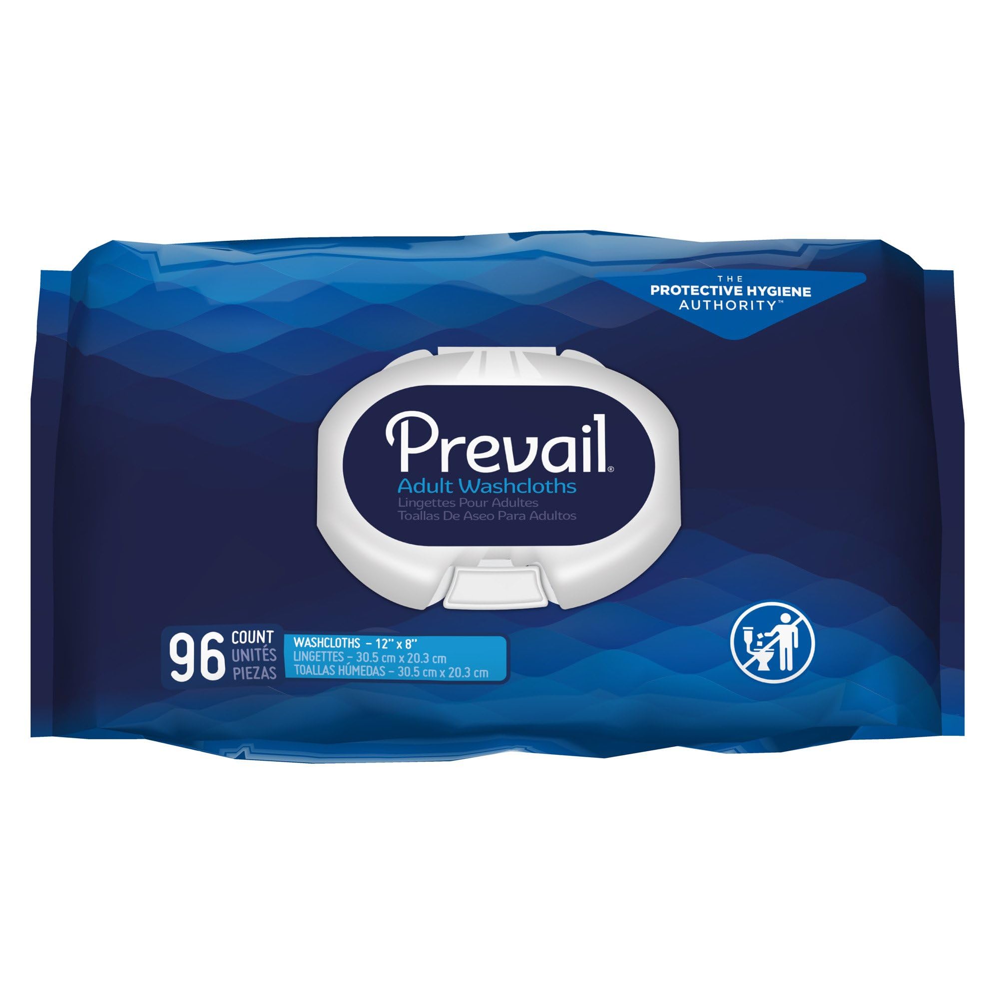 Prevail Scented Washcloths Large Tub, 12 x 8, 96 Count (Pack of 6)