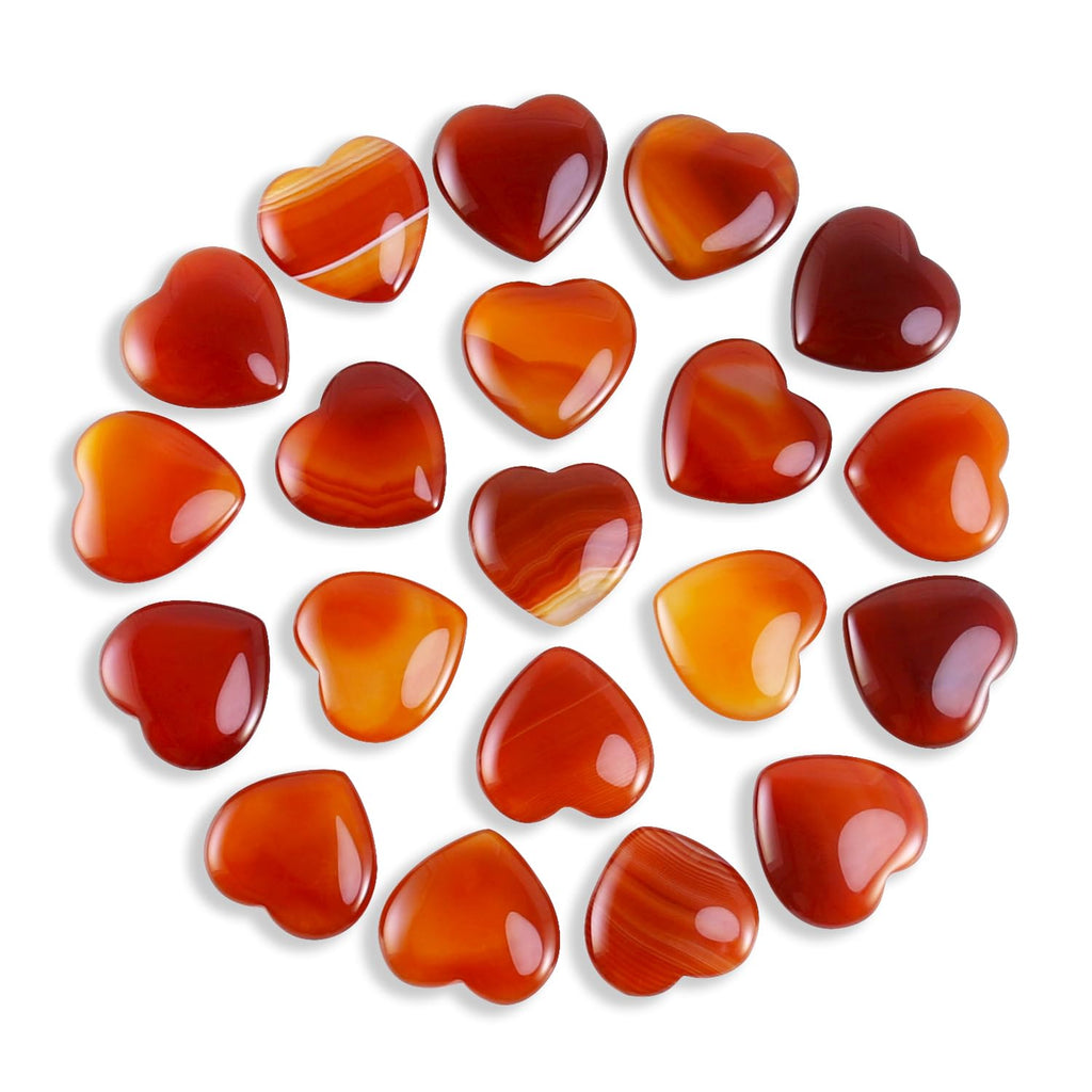 Nvzi Tumbled Polished Natural Carnelian Crystals Heart Stones, Crystals and Healing Stones Quartz Bulk for Wicca, Reiki, Healing