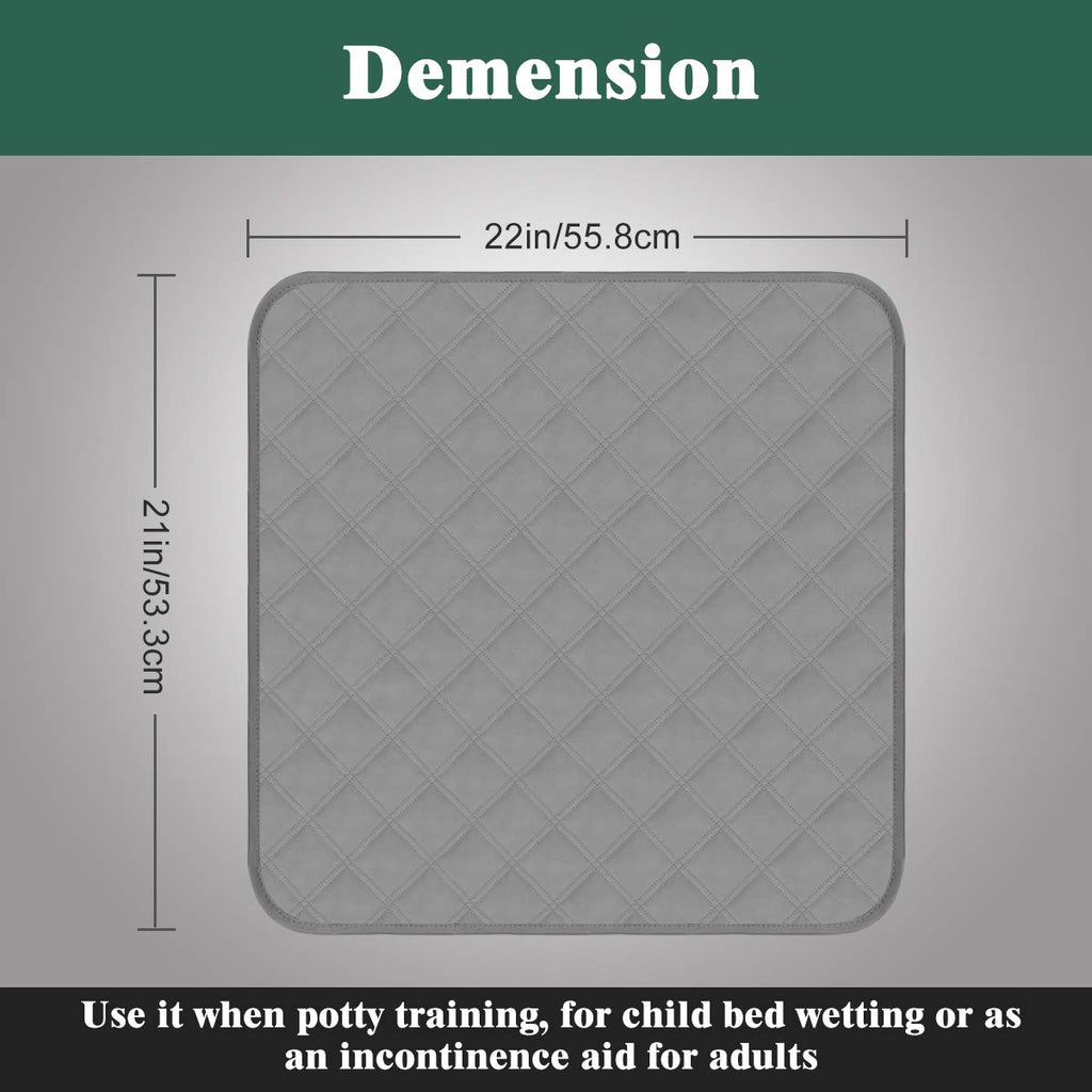 Waterproof Chair Pads for Incontinence 2Pcs Resuable Washable Seat Protector Pads for Incontinence for Senior Toddlers 22X21 Dar