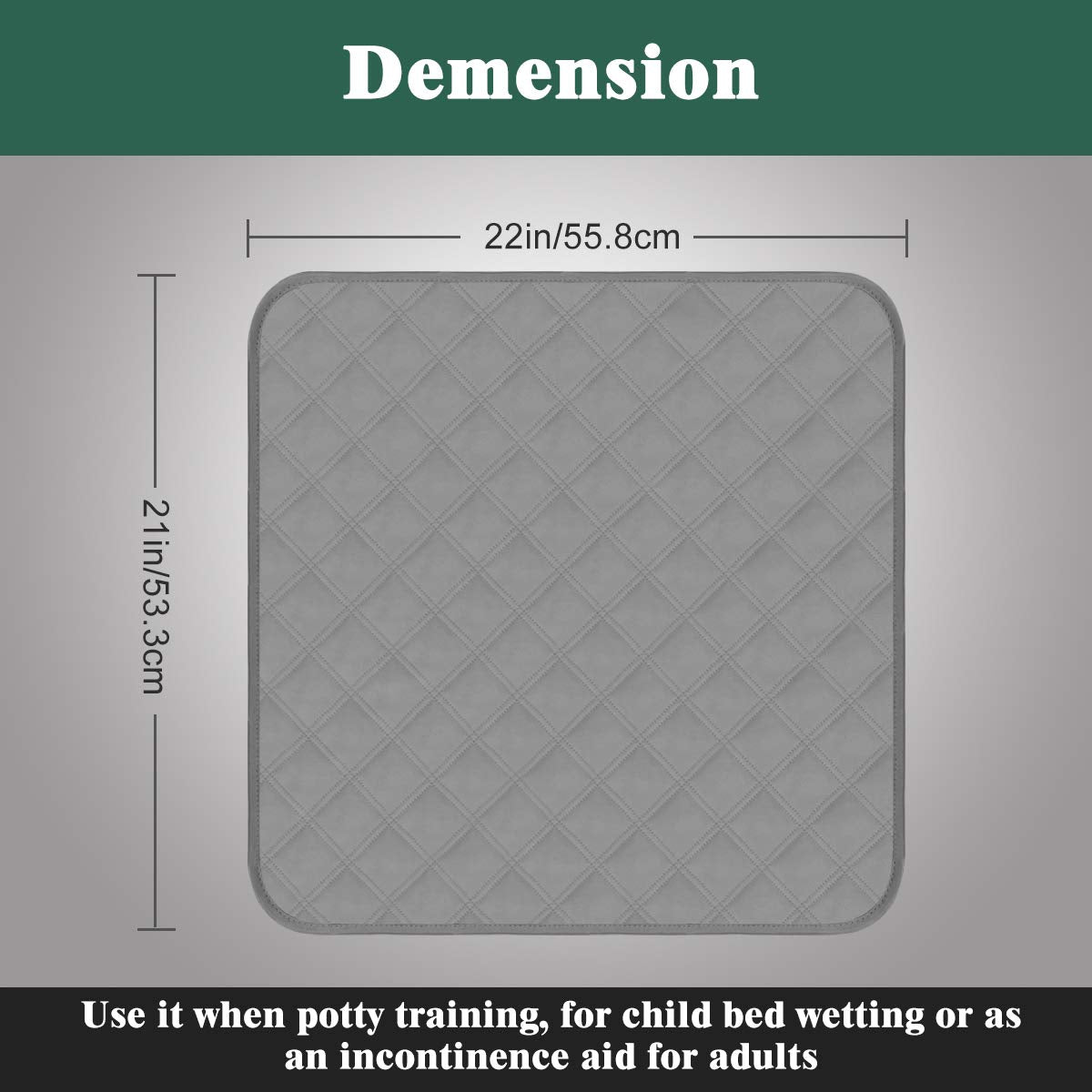 Waterproof Chair Pads for Incontinence 2Pcs Resuable Washable Seat Protector Pads for Incontinence for Senior Toddlers 22X21 Dar