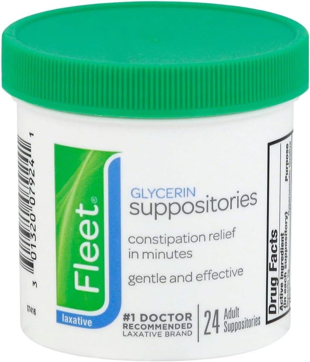 Fleet Suppos Adult Size 24s Fleet Adult Glycerin Suppository Laxatives