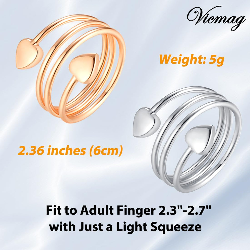 Vicmag Copper Magnetic Ring for Women, Magnetic Rings Ladies Fingers Thumb 100% Solid Pure Copper Jewelry Gift Adjustable(4PCS R