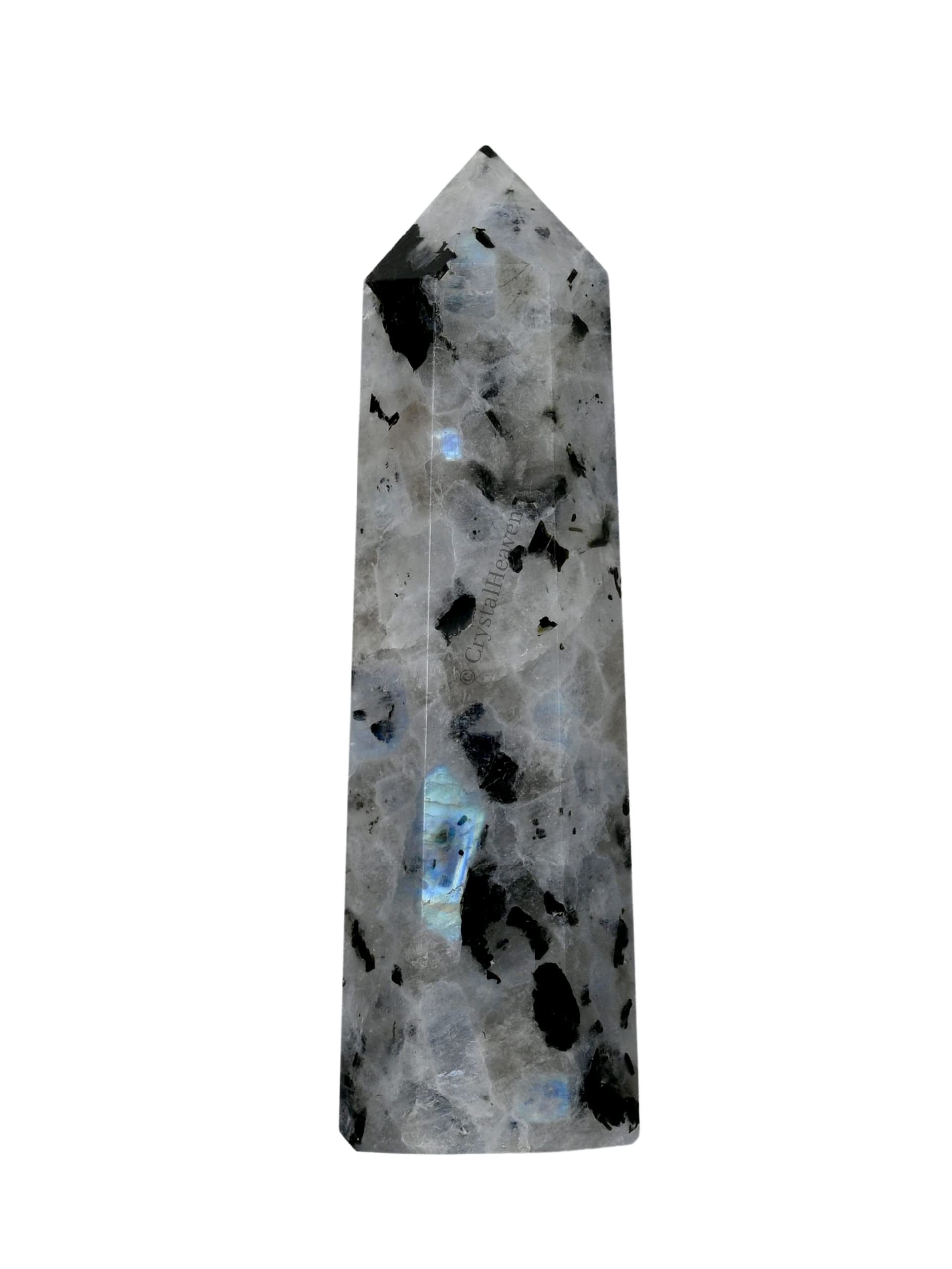 Crystal Heaven Rainbow Moonstone Crystal Tower Obelisk Point For Chakra, Healing And Balancing - Aaa Grade Original Certified Ge