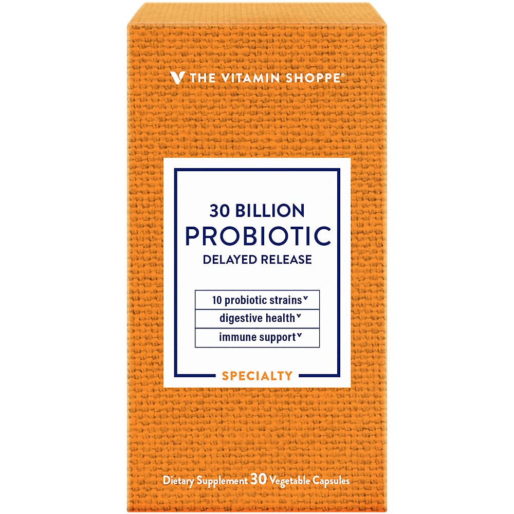 Probiotic Delayed Release 30 Billion - with 10 Probiotic Strains to Support Digestive, Immune & Vaginal Health or Yeast Imbalanc