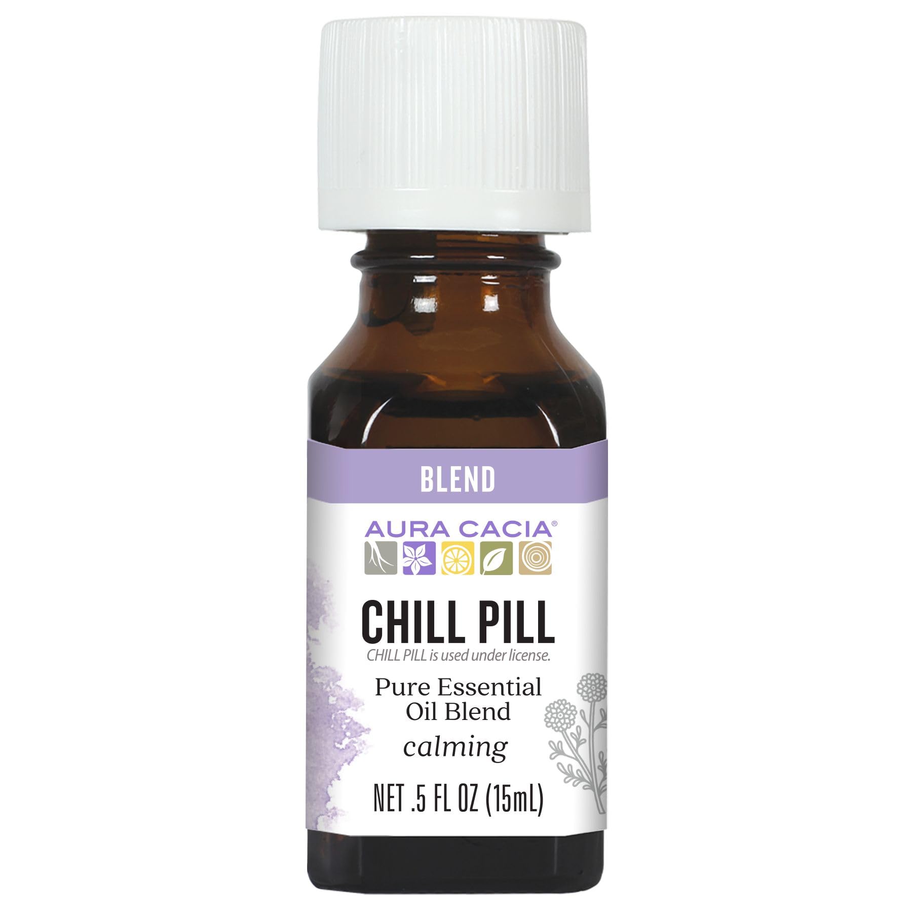 Aura Cacia Essential Solutions Oil Blend, Chill Pill, 0.5 Fluid Ounce (Pack Of 2)