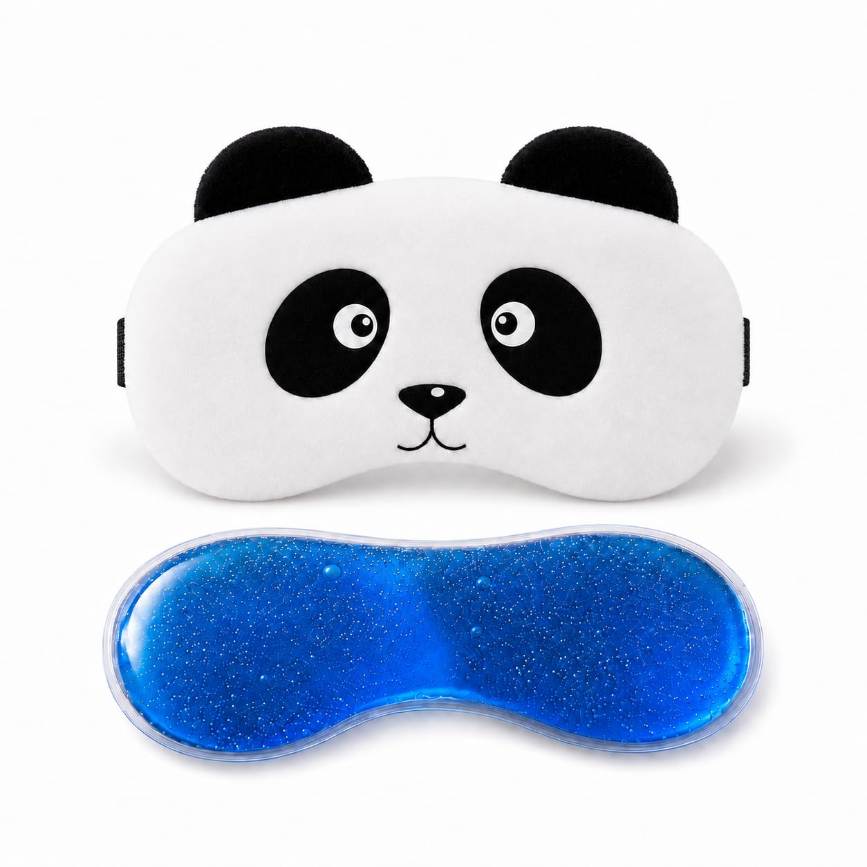 Jenna Fabric Cute Gel Sleeping Eye Shade Mask Cover For Insomnia, Meditation, Puffy Eyes And Dark Circles Velvet Panda White