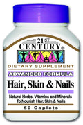 21st Century Hair, Skin and Nails 50 Caplet, (Pack of 2)