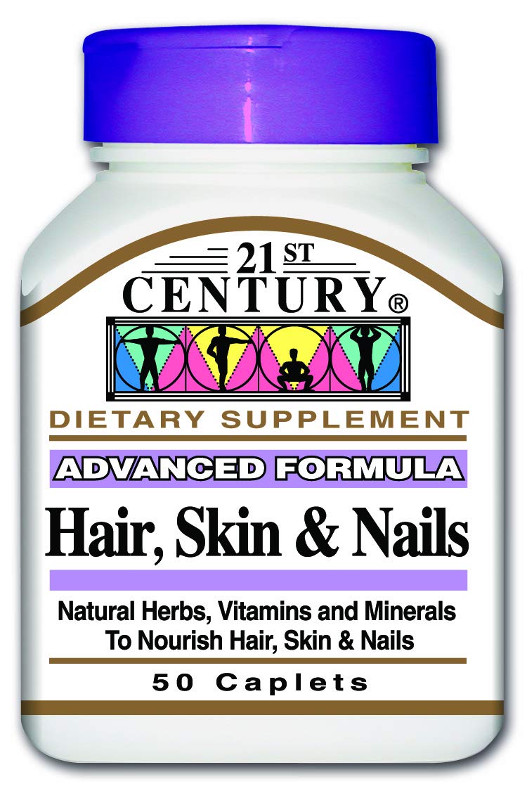 21st Century Hair, Skin and Nails 50 Caplet, (Pack of 2)