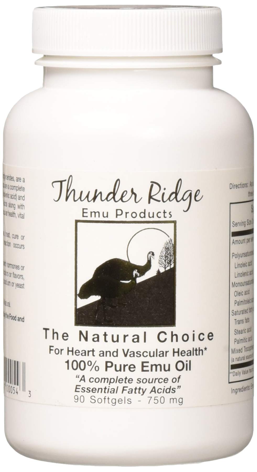Thunder Ridge Emu Products 100% Pure Oil Softgels, 90 Count