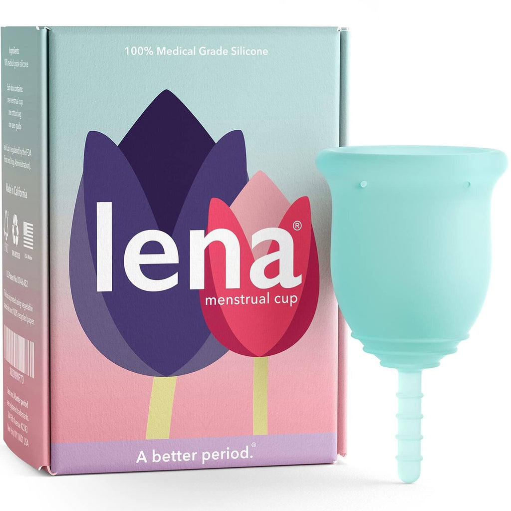 Lena Menstrual Cup - Reusable, Soft Silicone, Light & Heavy Flow, Beginner Use - Ideal Alternative to Tampons, Pads, Period Unde