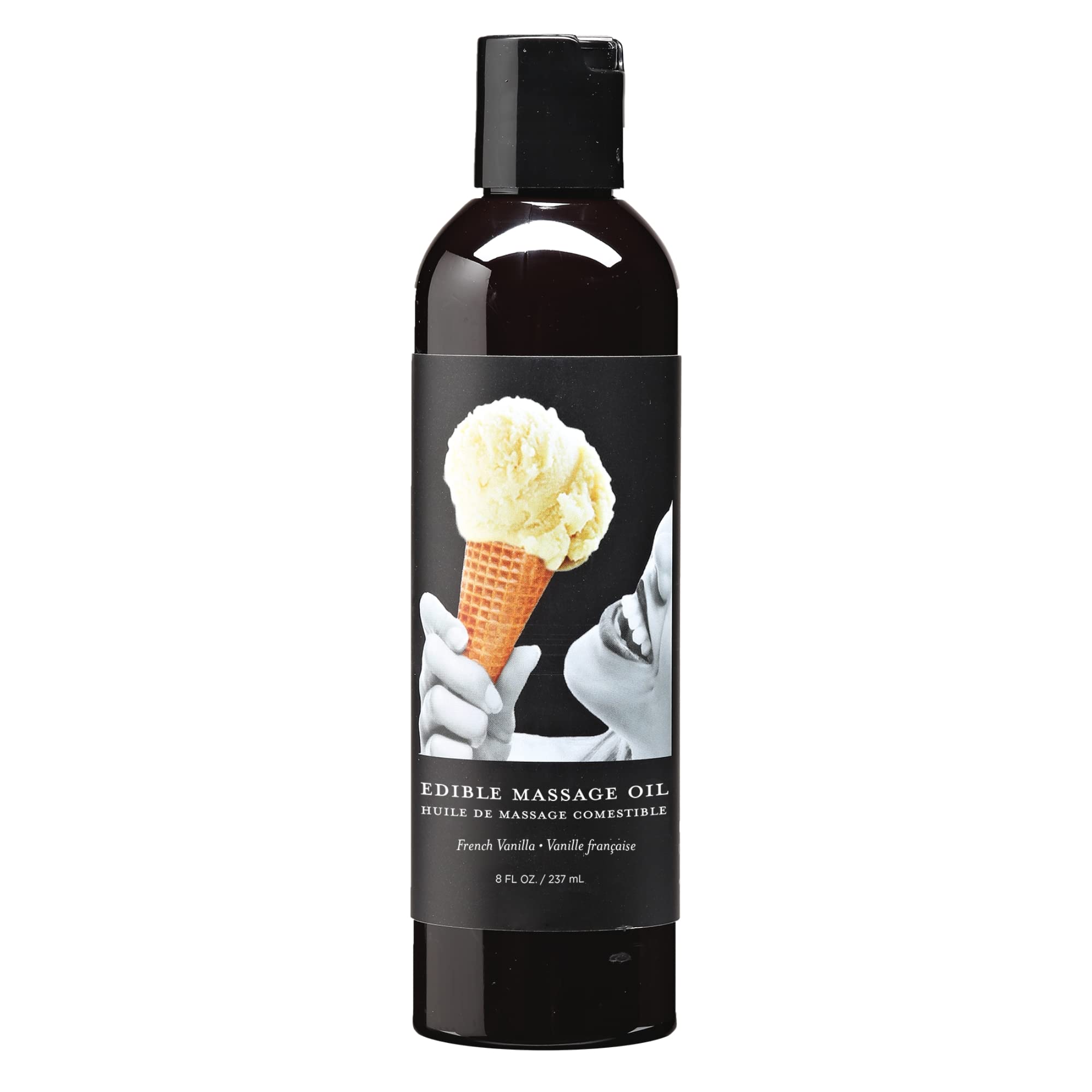Earthly Body Edible Massage Oil, Vanilla - 8 fl. oz. - Hemp Seed, Almond, Grapeseed, Apricot & Vitamin E Oil - Vegan & Cruelty F