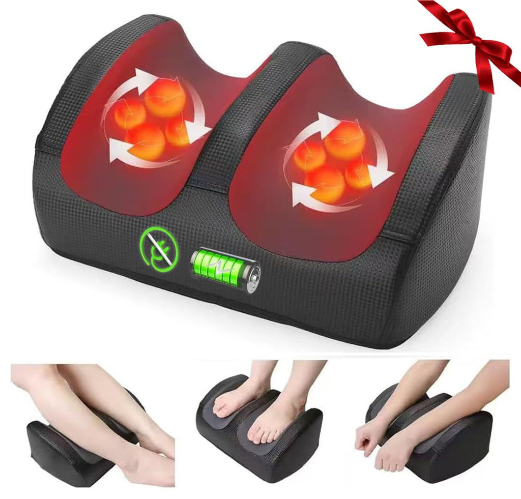 Foot Massager Christmas Gifts for Women,White Elephant Gifts for Adults Cordless Shiatsu Foot and Calf Massager with Heat, Deep 