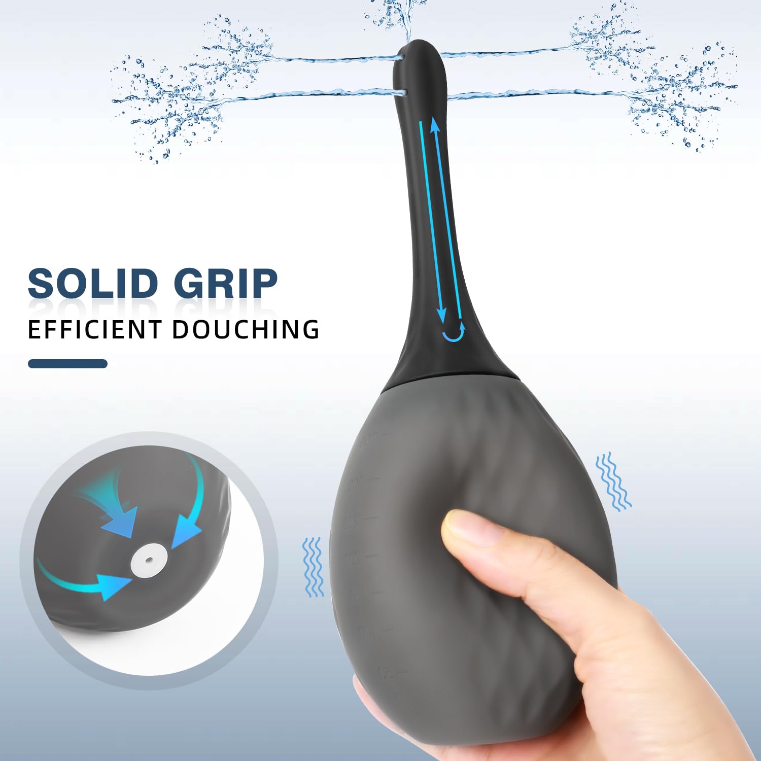 Enema Douches for Men Women Colon Cleanse, Enema Bulb Anal Douche with Silicone Bendable 5 Holes Nozzle, Feminine Care Shower En