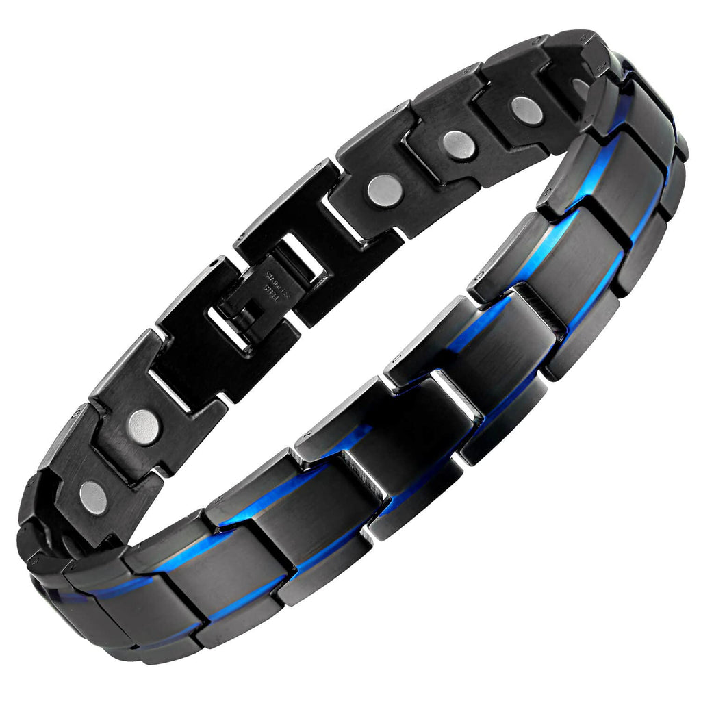 MagEnergy Men's Magnetic Bracelets,Titanium Steel Magnetic Wristband with 3500 Gauss magnets 8.5'' Adjustable with Jewelry Gift 