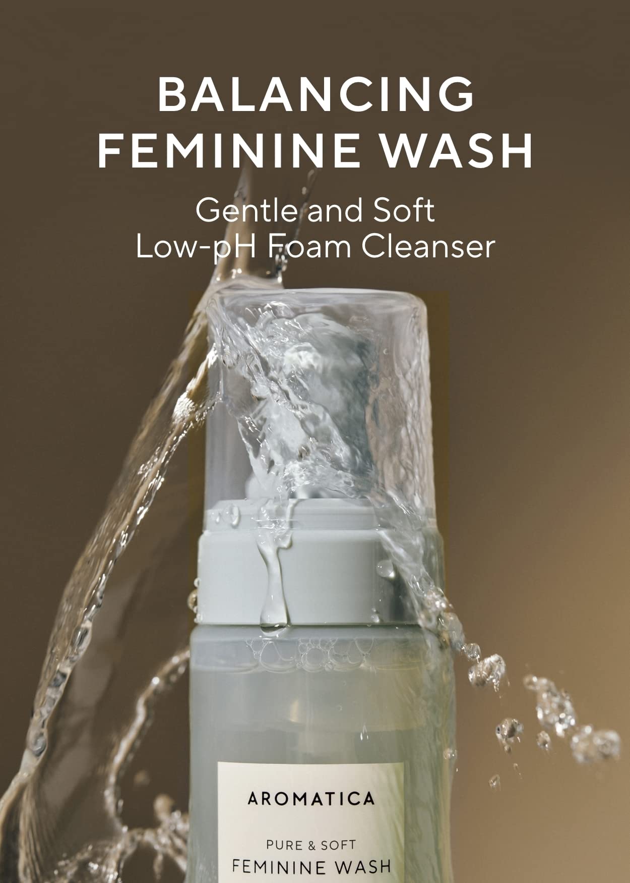 AROMATICA Pure & Soft Feminine Wash Chamomile & Tea Tree (Soft Foam Type) 5.7 fl. oz / 170 ml - Gentle and Soothing Intimate Her