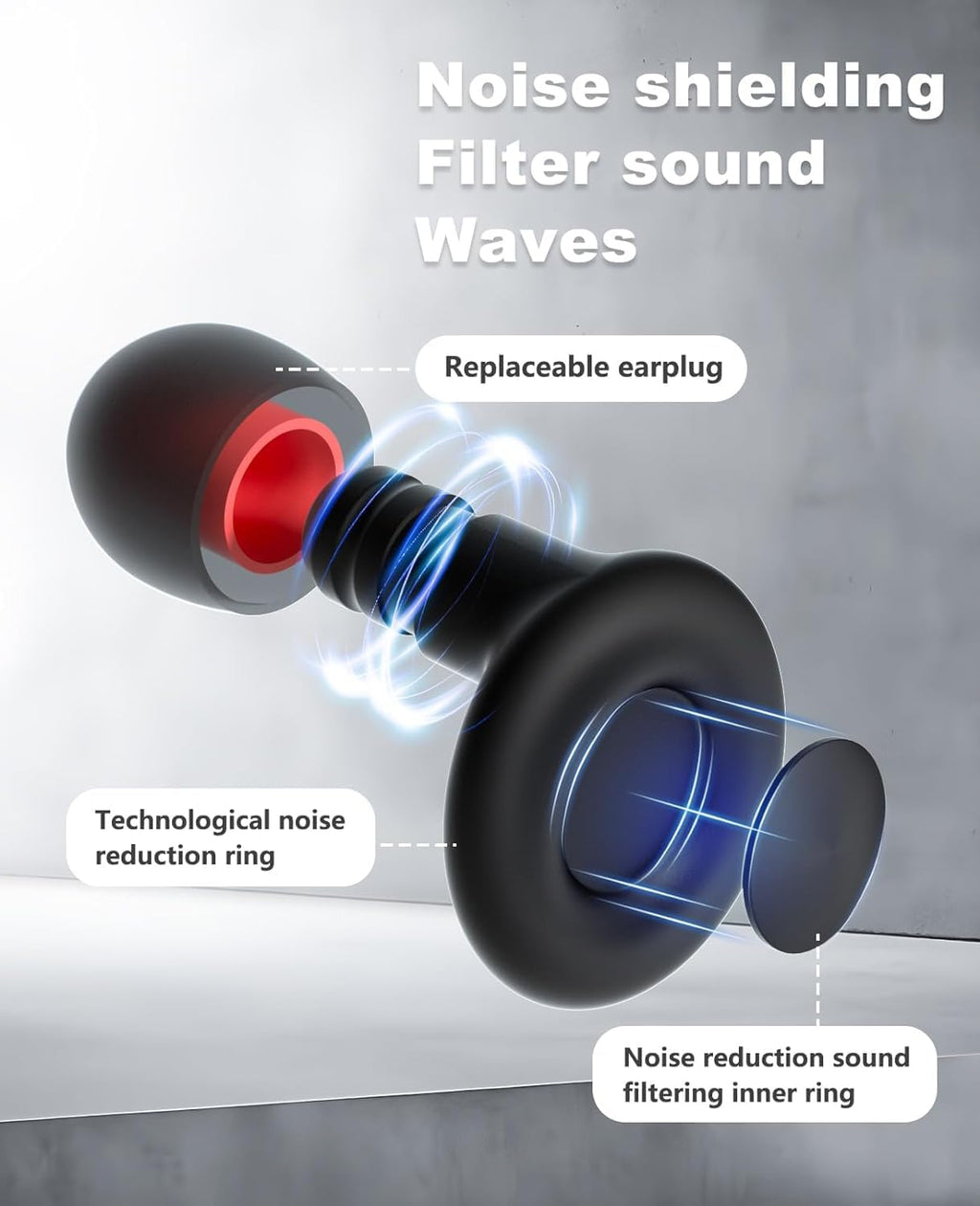 Ear Plugs for Sleeping Noise Reduction Reuseable, Concerts, Focus, Travel, Work, High Fidelity- 7 Pair Eartips - Flexible Soft-T