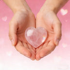 ideayard 45mm Rose Quartz Heart, Crystal Stone 1pcs Puff Heart, Love Palm Healing Stone Reiki Crystal Gemstone Worry Stones for