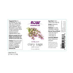 NOW Essential Oils, Clary Sage Oil, Focusing Aromatherapy Scent, Steam Distilled, 100% Pure, Vegan, Child Resistant Cap, 1-Ounce