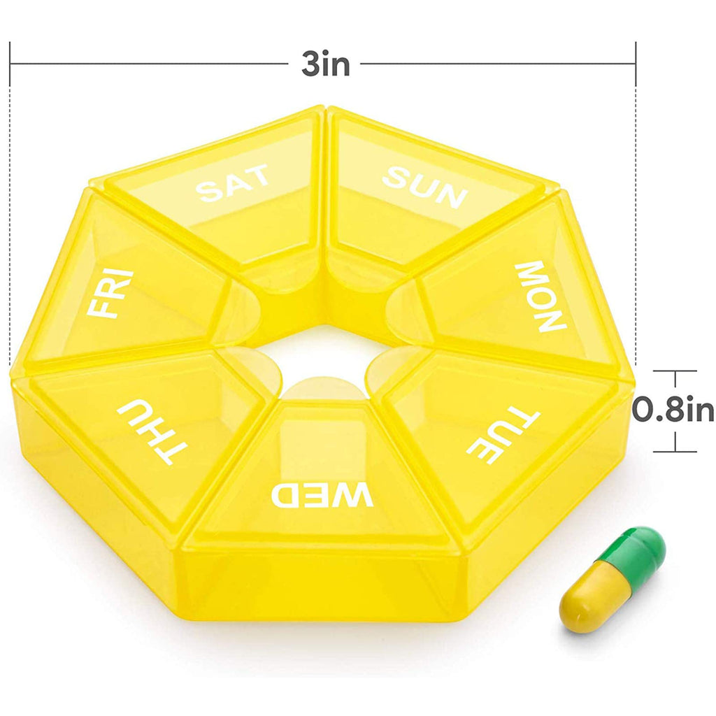 Weekly Pill Organizer Large 7 Day Pill Box Organizer Daily Medicine Case for Vitamin Fish Oil Pills Supplements Arthritis Friend