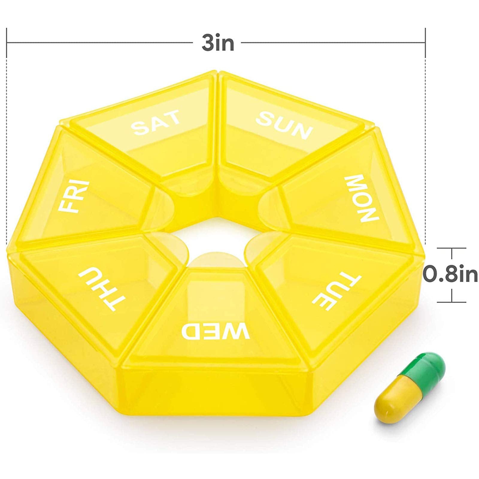 Weekly Pill Organizer Large 7 Day Pill Box Organizer Daily Medicine Case for Vitamin Fish Oil Pills Supplements Arthritis Friend