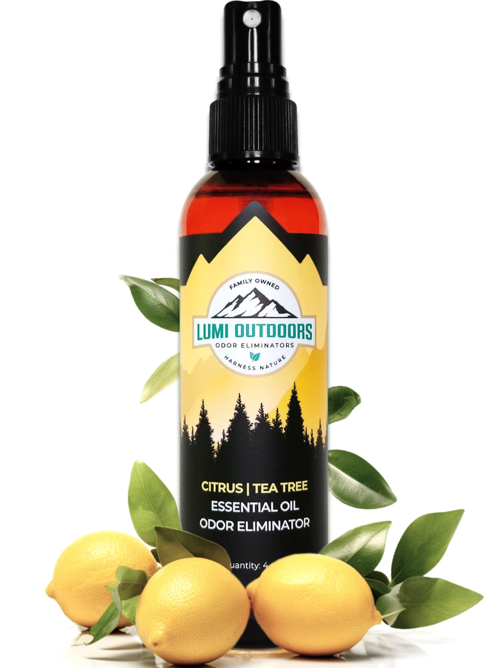Lumi Outdoors Natural Shoe Deodorizer Spray & Odor Eliminator - Fresh Citrus Tea Tree Essential Oil Odor Eater